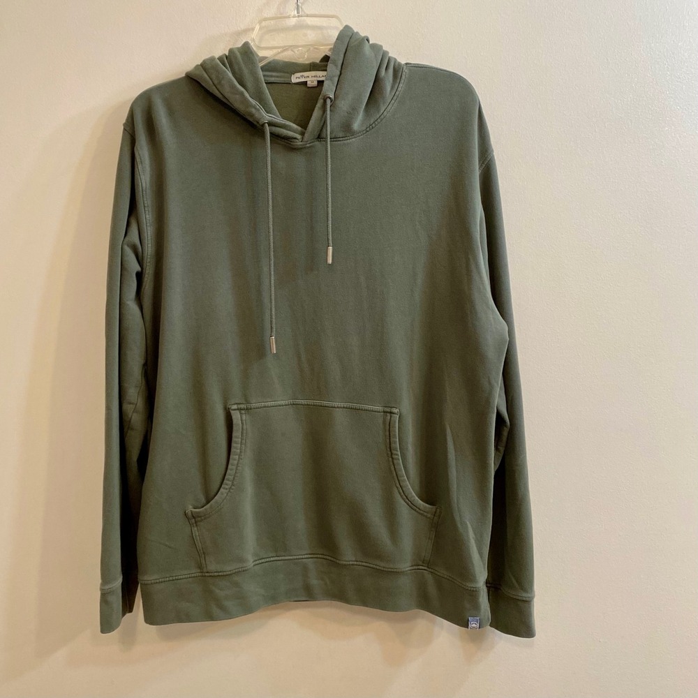 Peter Millar Mountainside Lava Wash Men M Green Hoodie Performance Golf MF20K45